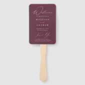 Modern Elegant Paarse bruiloft programma Handwaaier (Voorkant)