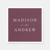 Modern Elegant Paarse bruiloft Servet (Voorkant)
