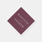 Modern Elegant Paarse bruiloft Servet (Hoek)