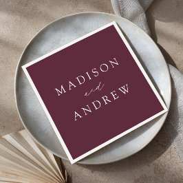 Modern Elegant Paarse bruiloft Servet