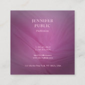 Modern Elegant Paarse Eenvoudige Sjabloon Professi Vierkante Visitekaartje (Achterkant)