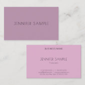 Modern Elegant Paarse Eenvoudige Sjabloon Professi Visitekaartje (Voorkant / Achterkant)