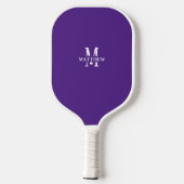 Modern Elegant Paarse Initiaal en naam Pickleball Paddle (Achterkant)