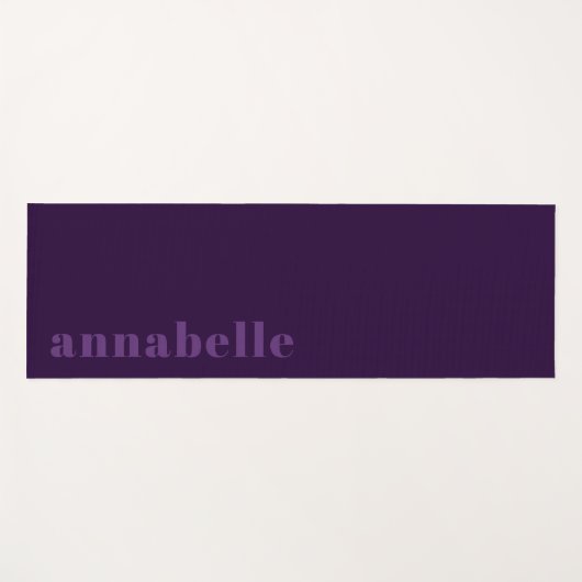 Modern Elegant Paarse Minimal Personalised Yogamat (Voorkant (horizontaal))
