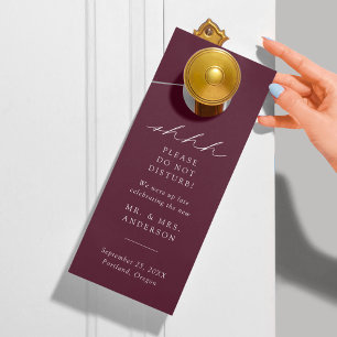 Modern Elegant Paarse niet storen bruiloft Deurhanger