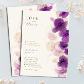 Modern Elegant Paarse Orchids Love in Bloom Bridal Kaart