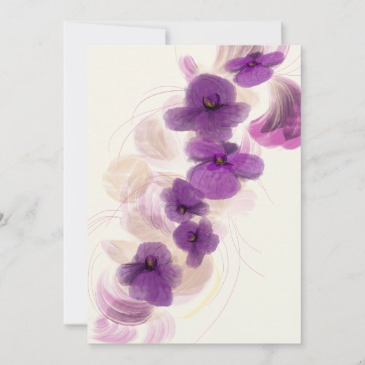 Modern Elegant Paarse Orchids Love in Bloom Bridal Kaart (Achterkant)