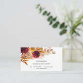 Modern Elegant Pampas Grass Floral Visitekaartje (Staand voorkant)