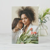 Modern Elegant Pasen Zegeningen Script 3 Foto Feestdagenkaart (Staand voorkant)