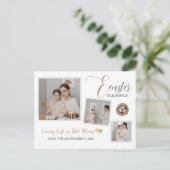 Modern Elegant Pasen Zegeningen Script 3 Foto Feestdagenkaart (Staand voorkant)