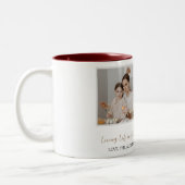 Modern Elegant Pasen Zegeningen Script 3 Foto Tweekleurige Koffiemok (Links)