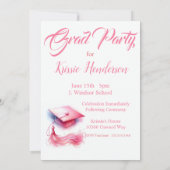 Modern Elegant Pastel Afstuderen Aankondiging (Achterkant)