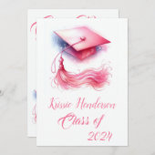 Modern Elegant Pastel Afstuderen Aankondiging (Voorkant / Achterkant)