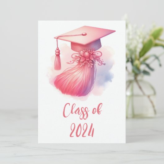 Modern Elegant Pastel Afstuderen Kaart (Staand voorkant)