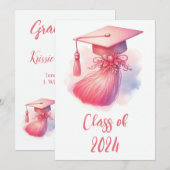 Modern Elegant Pastel Afstuderen Kaart (Voorkant / Achterkant)