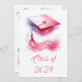 Modern Elegant Pastel Afstuderen Kaart (Voorkant / Achterkant)