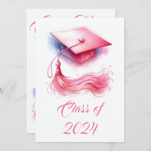 Modern Elegant Pastel Afstuderen Kaart (Voorkant / Achterkant)