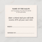 Modern Elegant Pastel Bold  Aanbevelingskaartje (Achterkant)