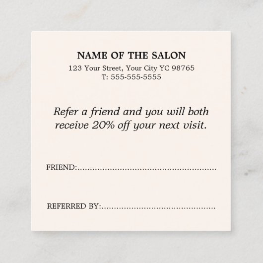 Modern Elegant Pastel Bold  Aanbevelingskaartje (Achterkant)