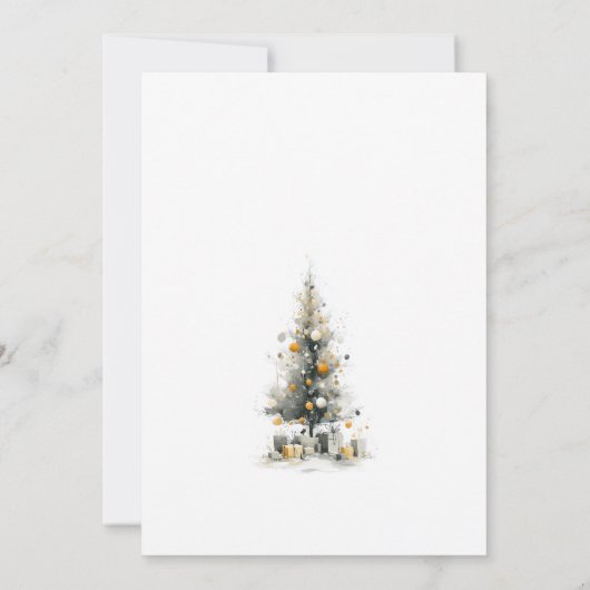 Modern Elegant Pastel Christmas Tree Party Kaart (Achterkant)