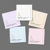 Modern Elegant Pastel Faux Gouden Schaar Haar Vierkante Visitekaartje