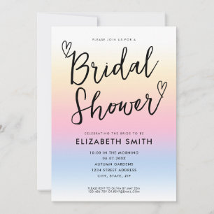 Modern Elegant Pastel Ombre Vrijgezellenfeest Kaart