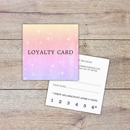 Modern Elegant Pastel PInk Paarse Shine Klantenkaartje