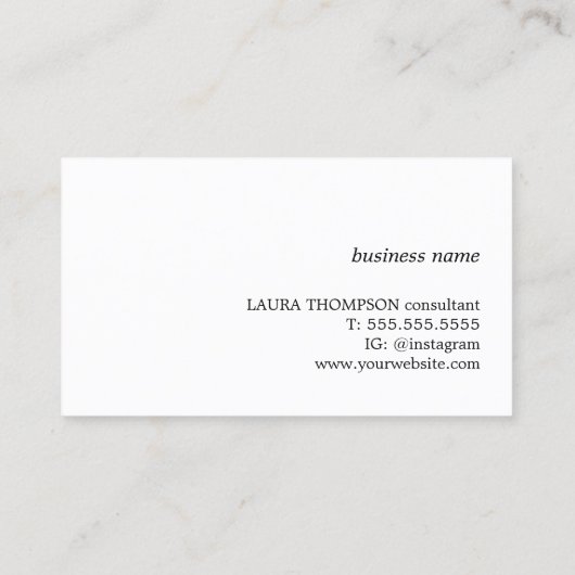 Modern Elegant Pastel Roos Witte Streep Visitekaartje (Achterkant)