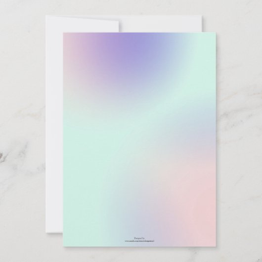 Modern Elegant Pastel Roze Mint Paarse Gradient Kaart (Achterkant)