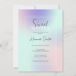 Modern Elegant Pastel Roze Mint Paarse Gradient Kaart