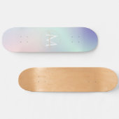 Modern Elegant Pastel Roze Mint Paarse Gradient Persoonlijk Skateboard (Horizontaal)