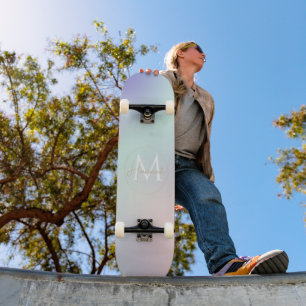Modern Elegant Pastel Roze Mint Paarse Gradient Persoonlijk Skateboard