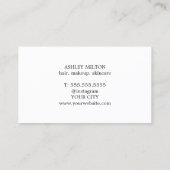 Modern Elegant Pastel White Beauty Hair Makeup Visitekaartje (Achterkant)