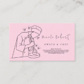 modern elegant Patisserie Chef Dessert roze Visitekaartje (Voorkant)