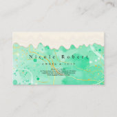 modern elegant Patisserie creme Chef groen marmer Visitekaartje (Voorkant)