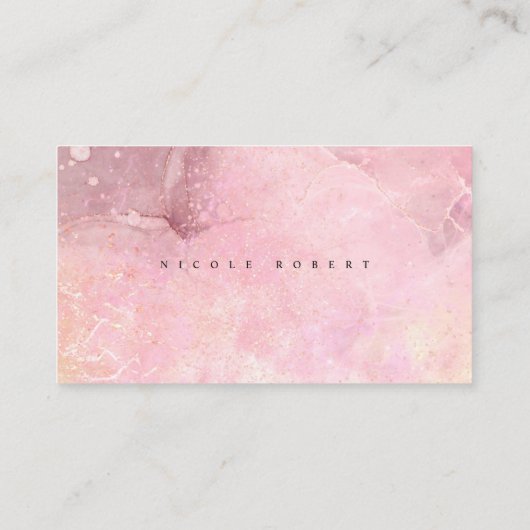 modern elegant Patisserie creme Chef roze marmer Visitekaartje (Achterkant)