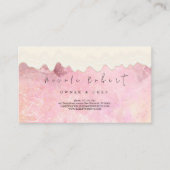 modern elegant Patisserie creme Chef roze marmer Visitekaartje (Voorkant)