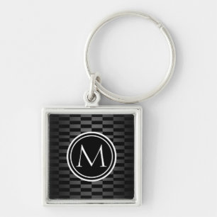 Modern Elegant Patroon en Monogram Sleutelhanger