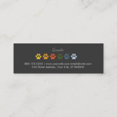 Modern Elegant Paws Pet Sitter Veterinarian Mini Visitekaartje (Achterkant)