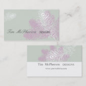 Modern Elegant Peacock Feathers Mardi Gras Visitekaartje (Voorkant / Achterkant)