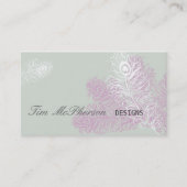 Modern Elegant Peacock Feathers Mardi Gras Visitekaartje (Voorkant)