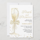 Modern Elegant Pearls en Prosecco Vrijgezellenfees Kaart (Voorkant)