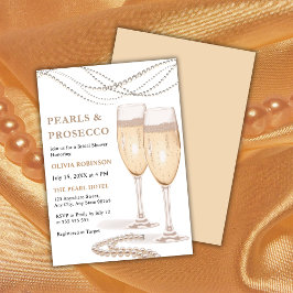 Modern Elegant Pearls en Prosecco Vrijgezellenfees Kaart