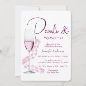 Modern Elegant Pearls en Prosecco Vrijgezellenfees Kaart (Voorkant)