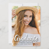 Modern elegant penseelscript | Trendy Photo Afstud Aankondiging (Voorkant)