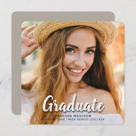 Modern elegant penseelscript | Trendy Photo Afstud Aankondiging