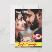 Modern Elegant Personaliseer Verticaal Save The Da Kaart (Voorkant)