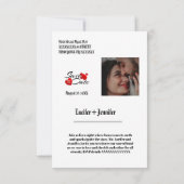 Modern Elegant Personaliseer Verticaal Save The Da Kaart (Achterkant)