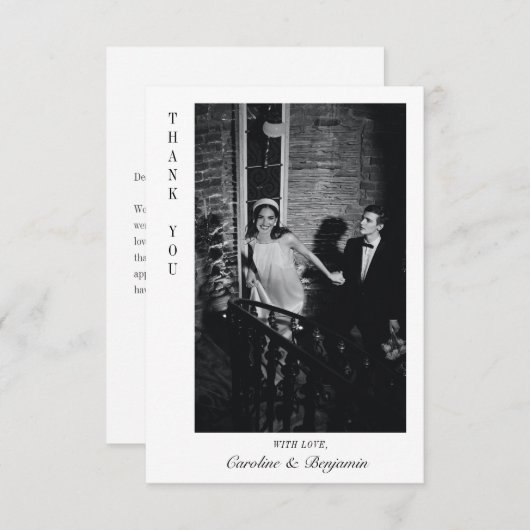 Modern Elegant Personalized Message Weddenschap Bedankkaart (Voorkant / Achterkant)