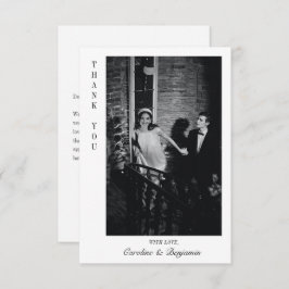 Modern Elegant Personalized Message Weddenschap Bedankkaart